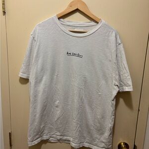 Aime Leon Dore White Crewneck with Small Black Script Logo